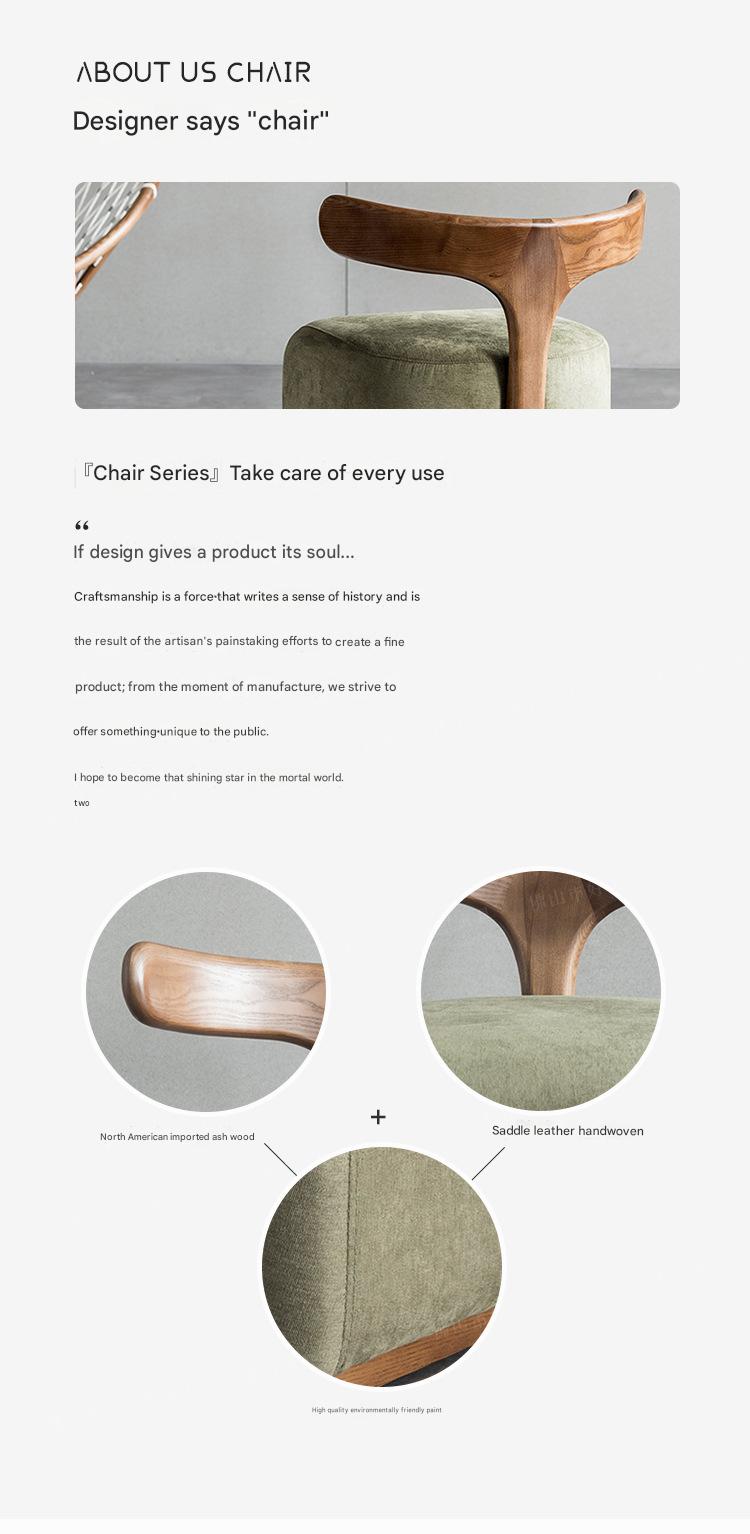 Modern Scandinavian Wooden Stool with Backrest