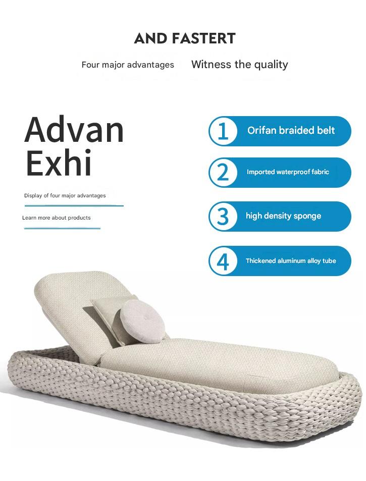 Luxury Outdoor Lounge Bed with Cushions