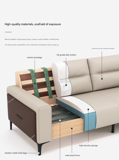 Luxury Leather Sofa Set With Coffee Table