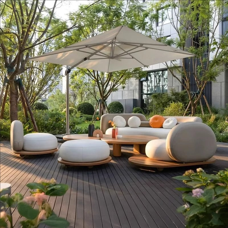 Luxury Outdoor Curved Sofa Set with Coffee Table