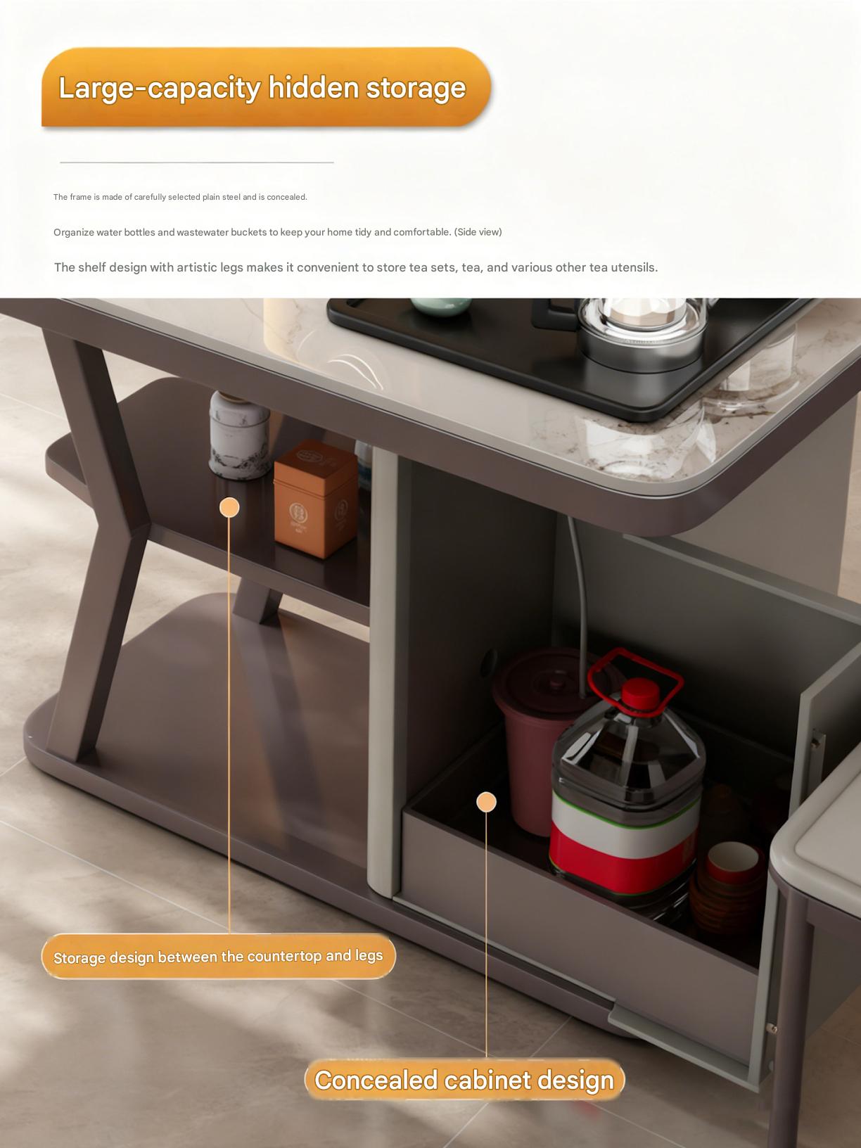 Luxury Stone Slab Tea Table With Chairs