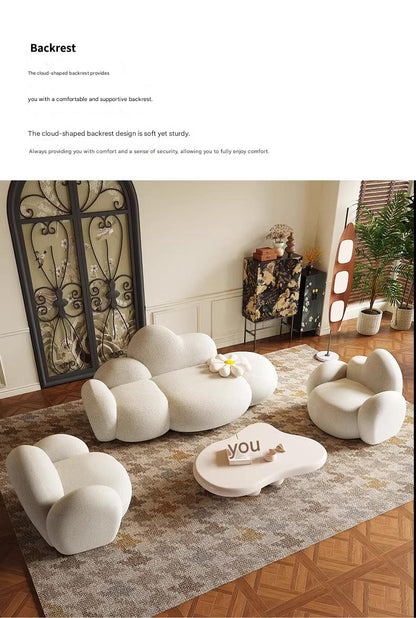 Modern Curved Cloud Sofa Set with Coffee Table