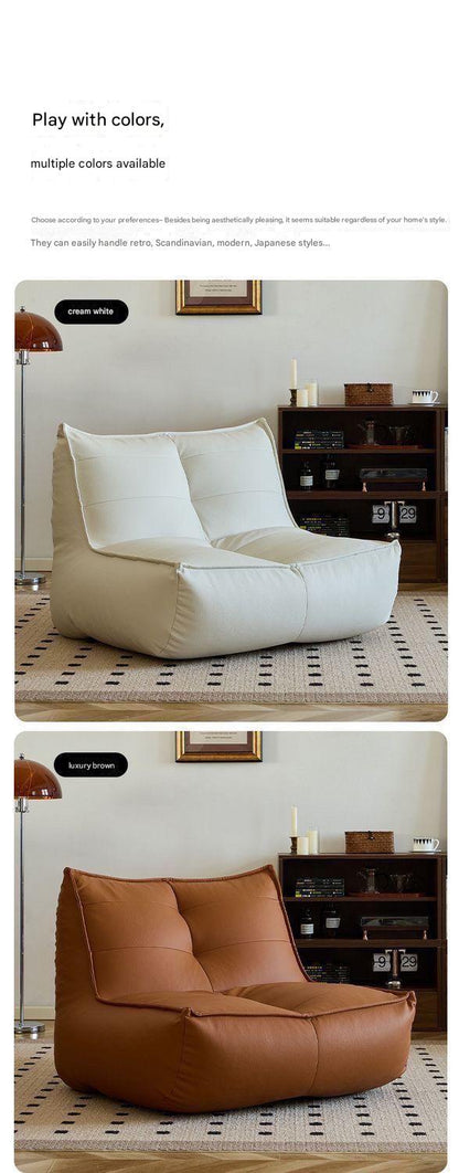 Modern Lazy Single Sofa Chair with Ottoman Footrest