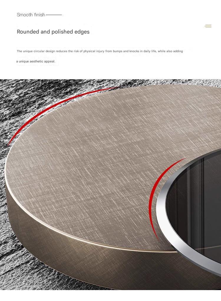 Italian Luxury Round Coffee Table with Side Table