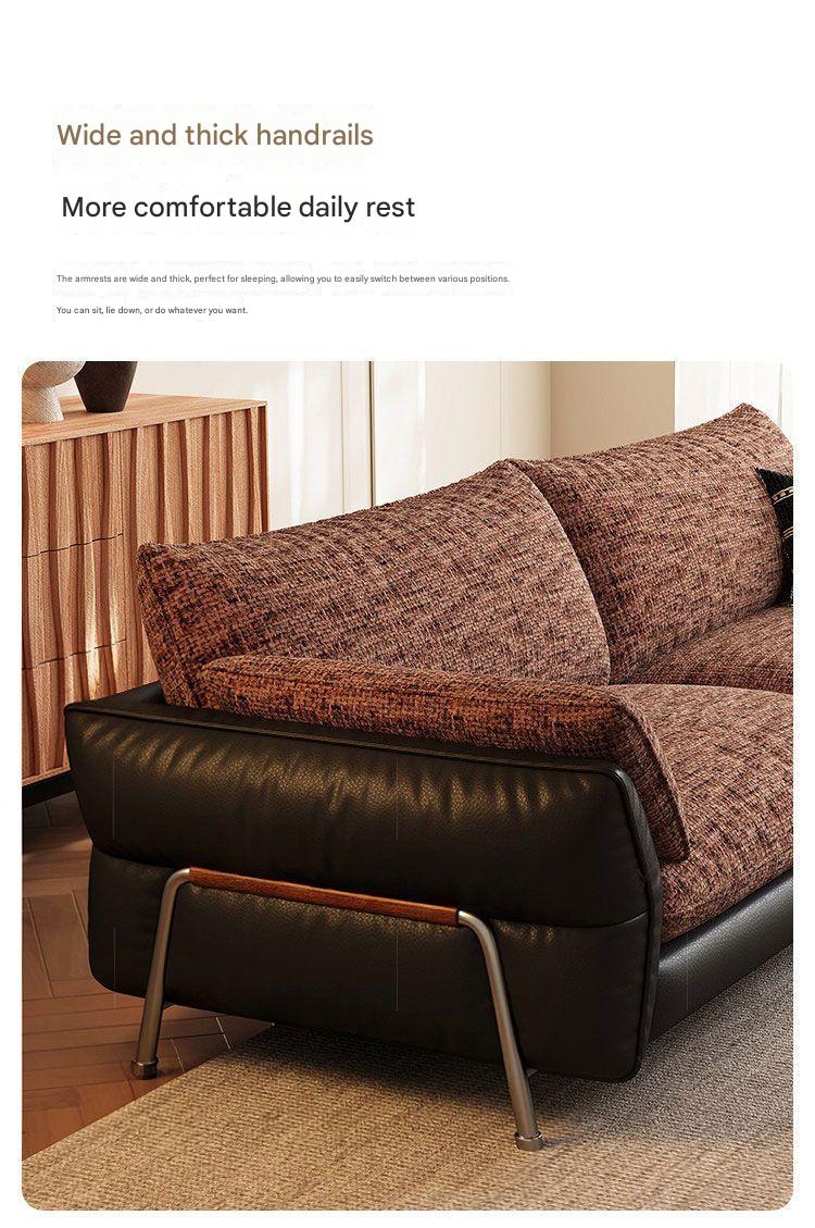Modern Extra Large Fabric Sofa with Goose Down Cushions