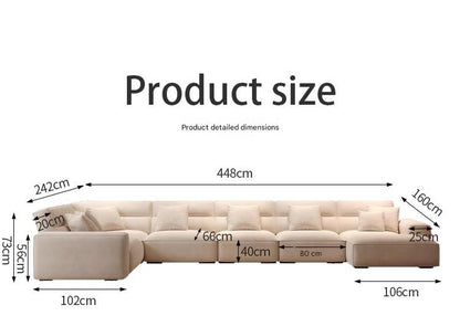 Modern Large Flat Corner Sectional Sofa Set
