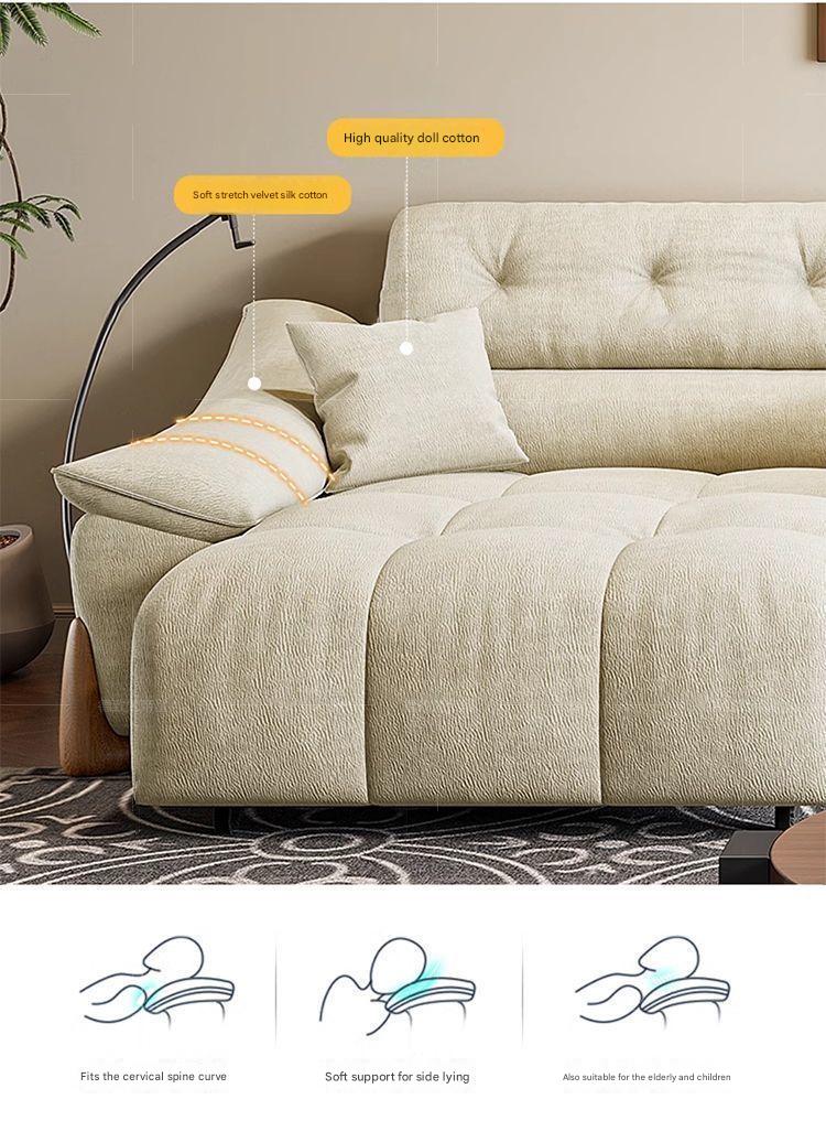 Modern Electric Chenille Lounge Sofa With Phone Holder