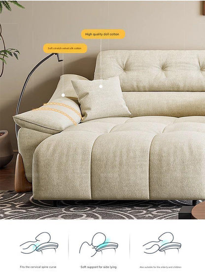 Modern Electric Chenille Lounge Sofa With Phone Holder