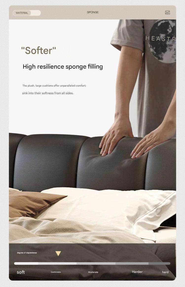 Italian Luxury Soft Leather Double Bed