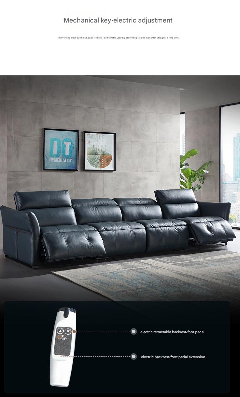 Luxury L-Shape Electric Reclining Sofa with Storage Console