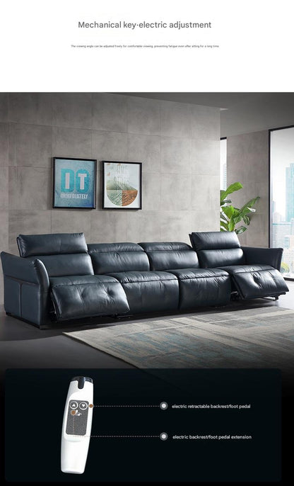 Luxury L-Shape Electric Reclining Sofa with Storage Console