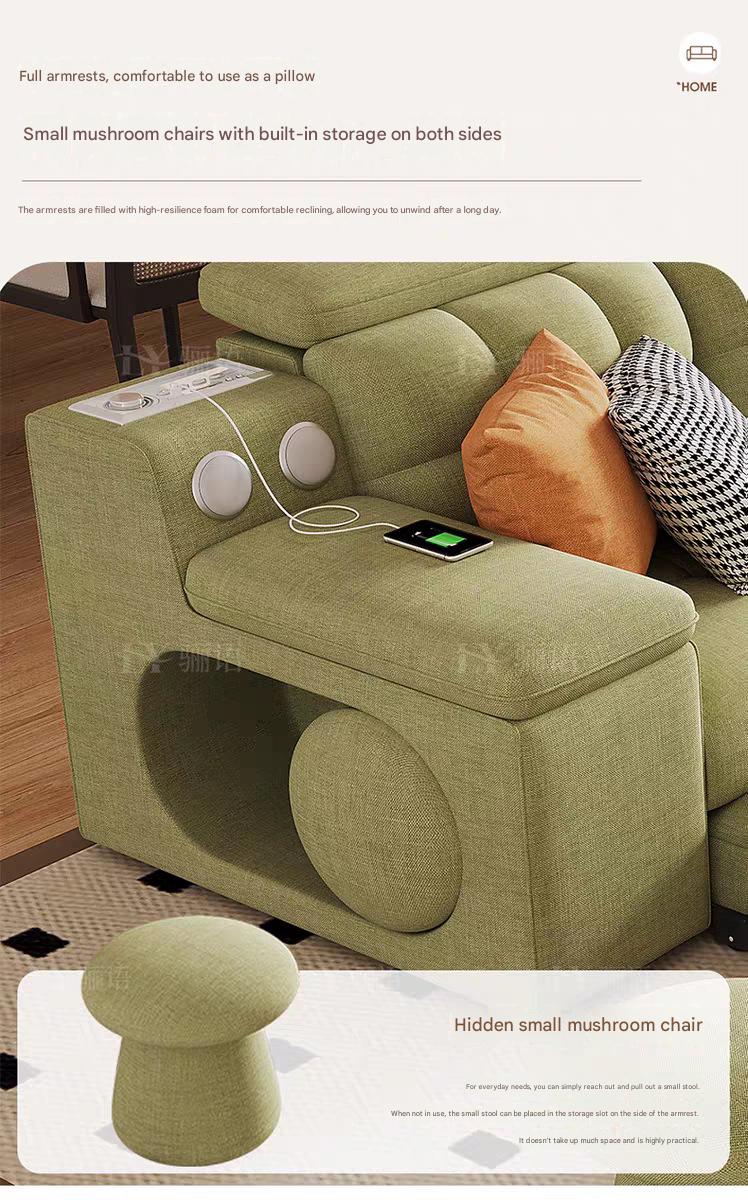 Luxury Chenille Cotton Linen Folding Sofa Bed