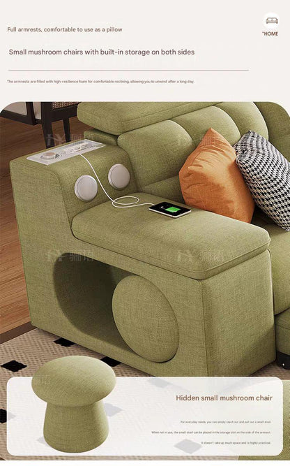 Luxury Chenille Cotton Linen Folding Sofa Bed
