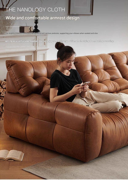 Luxury Leather Sofa With Deep Lounge Seating