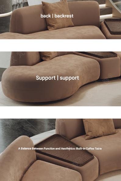 Luxury Curved Lounge Sofa Set With Coffee Table