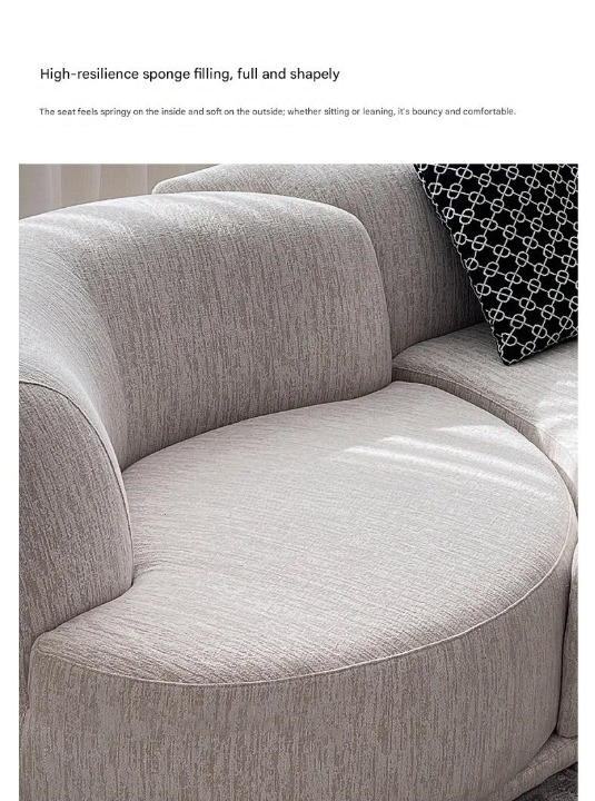Luxury Curved Fabric Bordone Rotating Sectional Sofa Set