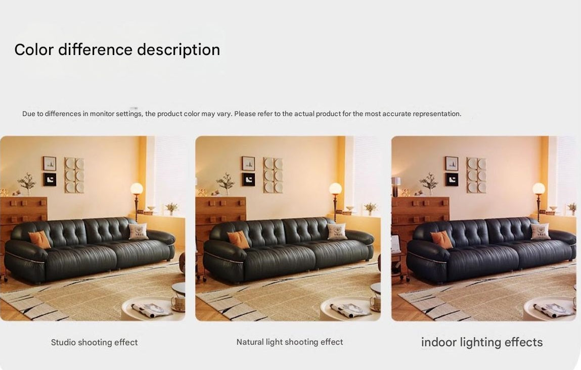 French Retro Leather Sofa