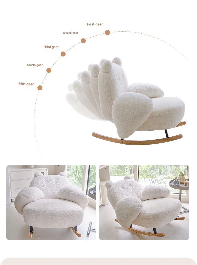 Luxury Teddy Bear Rocking Chair with Adjustable Backrest