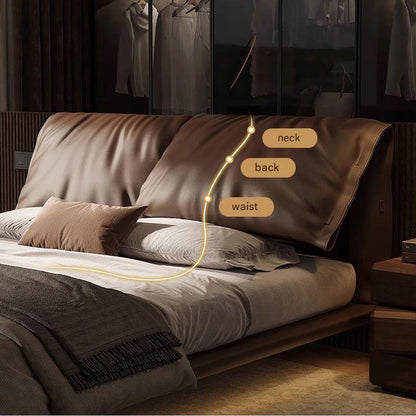 Italian Light Luxury Double Leather Bed