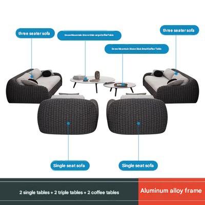 Luxury Outdoor Rattan Sofa Set With Coffee Table