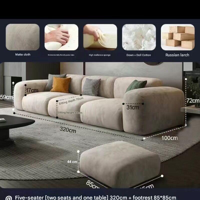 Luxury Fabric Sofa With Footstool