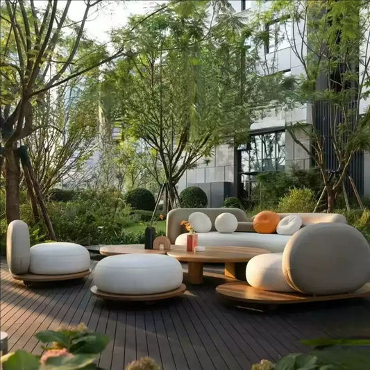 Luxury Outdoor Curved Sofa Set with Coffee Table