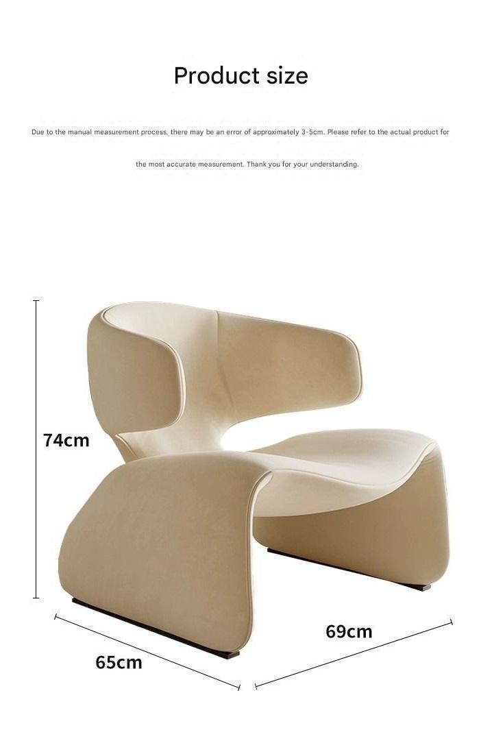 Modern Designer Lounge Chair with Curved Backrest