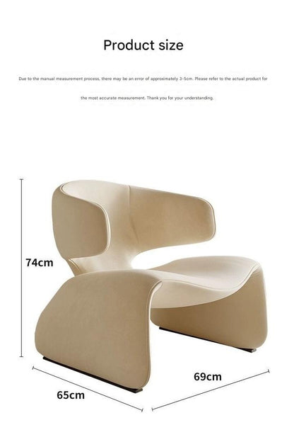 Modern Designer Lounge Chair with Curved Backrest
