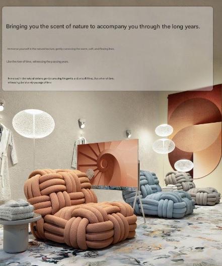 Luxury Italian Woven Knot Sofa Chair