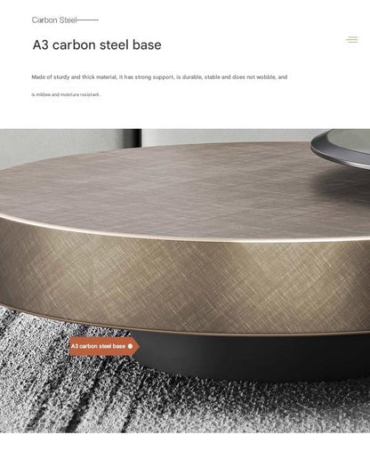 Italian Luxury Round Coffee Table with Side Table