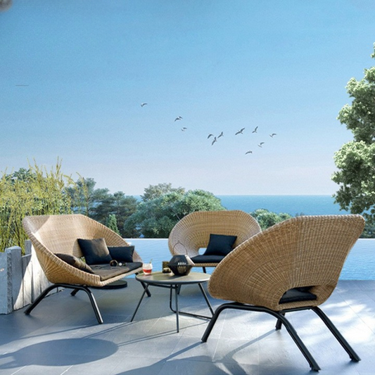 Modern Rattan Outdoor Sofa Set With Coffee Table