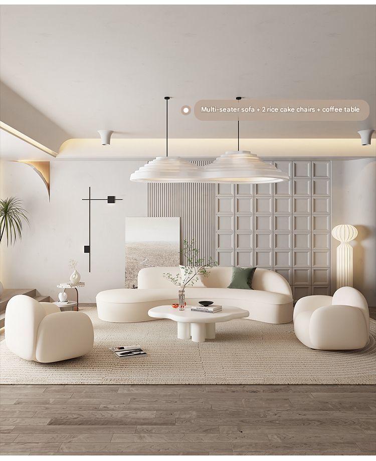 Modern Curved Sofa Set with Lounge Chairs