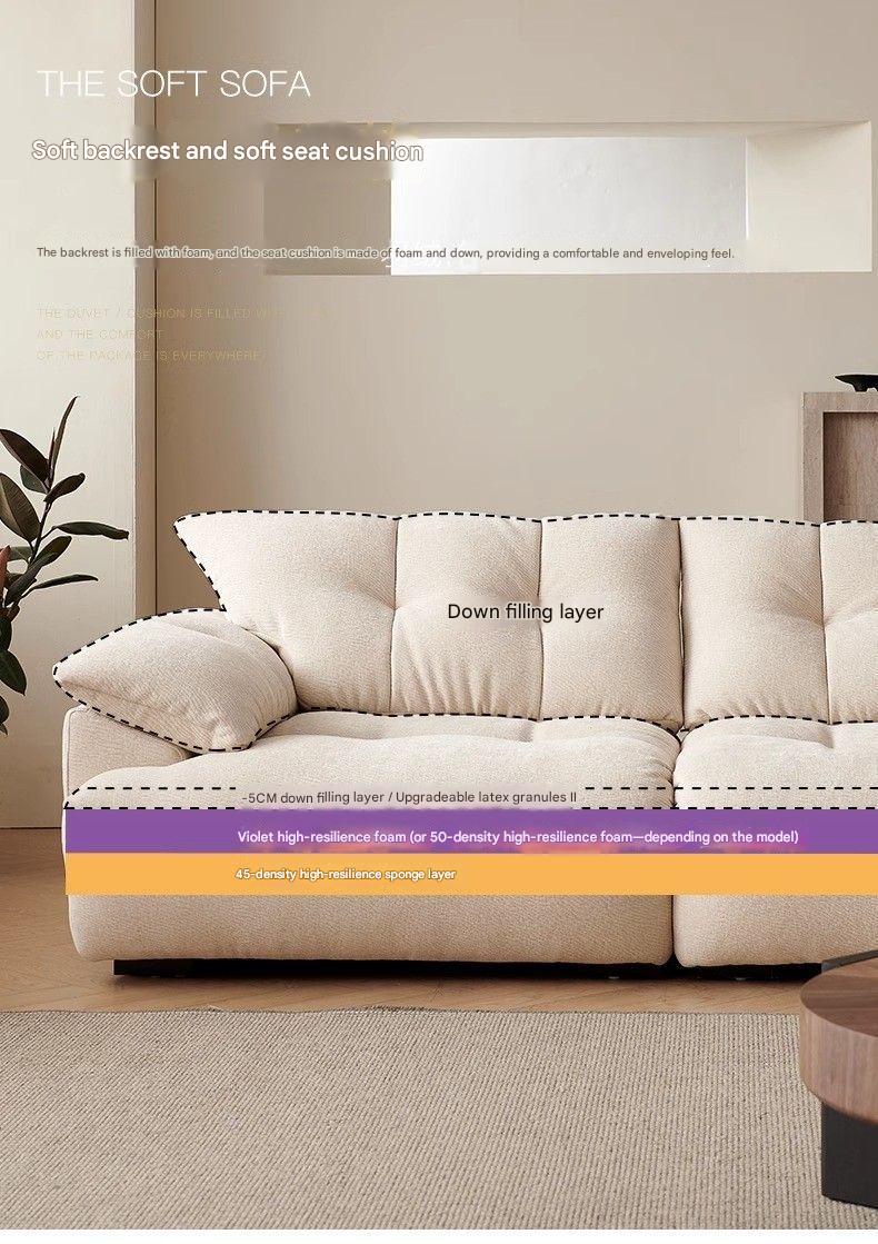 Luxury Chenille Fabric Sofa with Deep Cushions