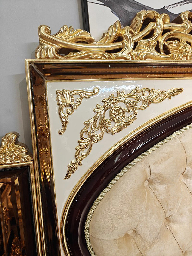 Vintage Gold Leaf 1.8 Meter Princess Double Bed