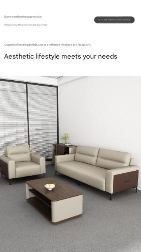 Luxury Leather Sofa Set With Coffee Table