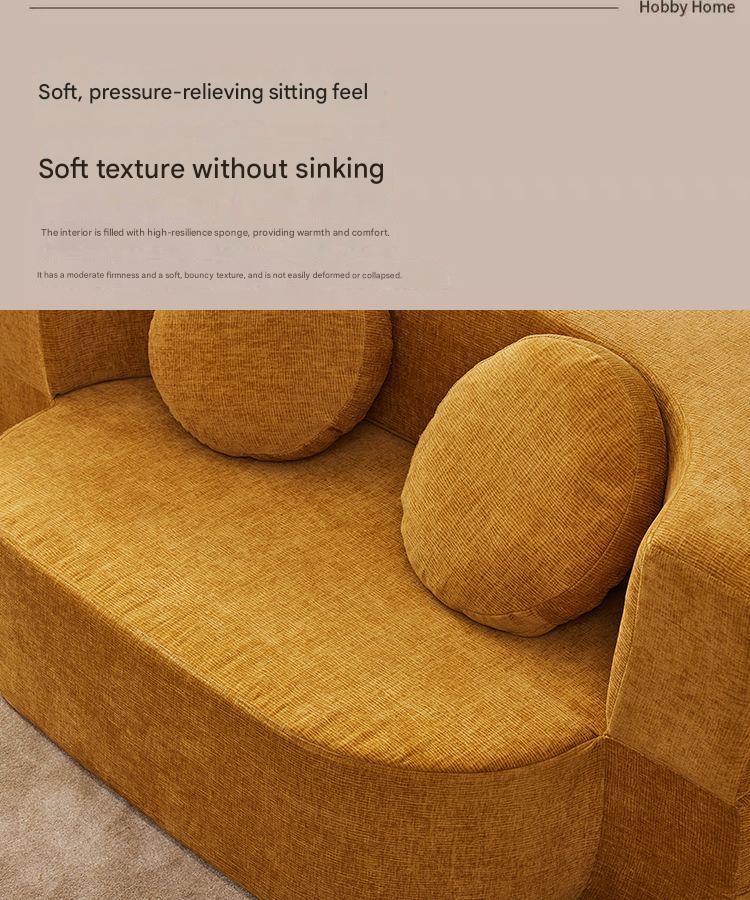 Modern Curved Foldable Fabric Sofa