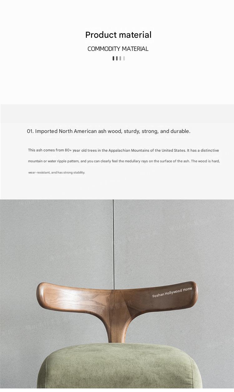 Modern Scandinavian Wooden Stool with Backrest