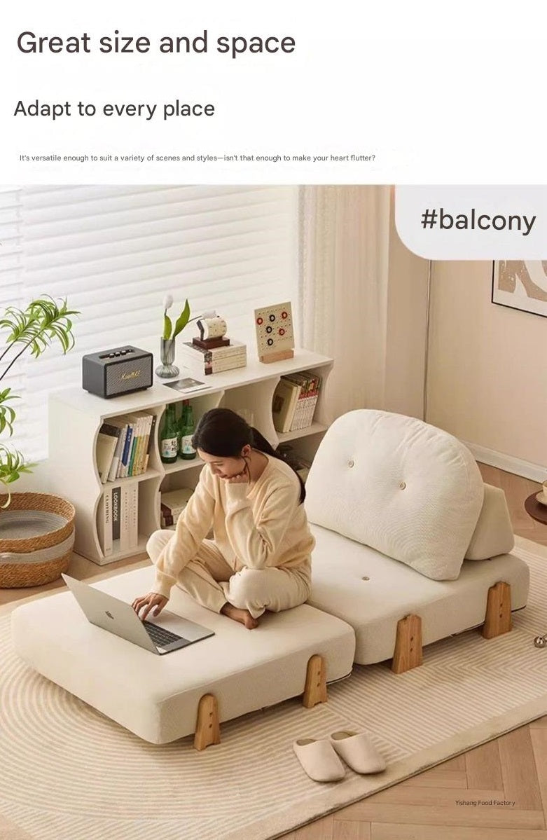 Luxury Fabric Floor Sofa Bed with Backrest