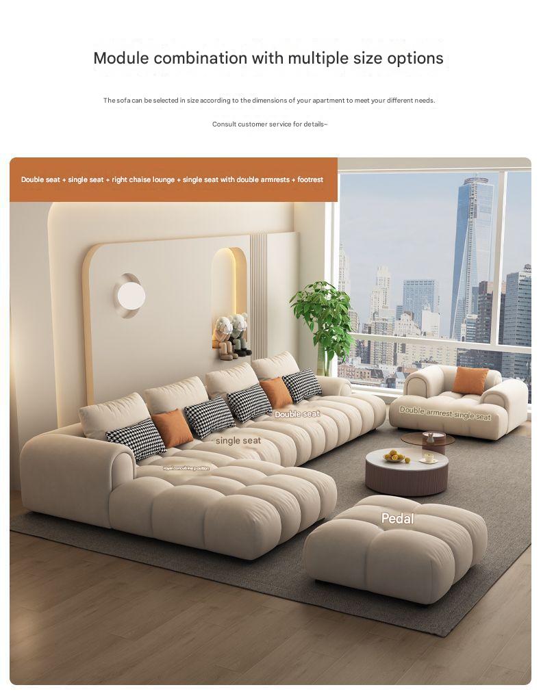 Italian Luxury Bubble Sectional Sofa With Ottoman
