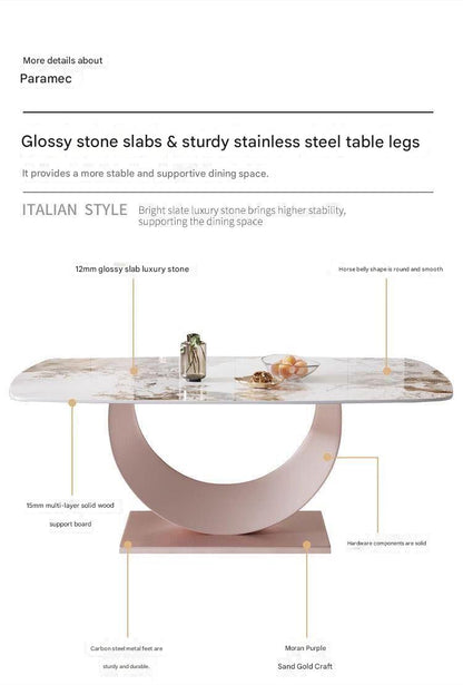 Modern Luxury Marble Dining Table Set with 6 Chairs