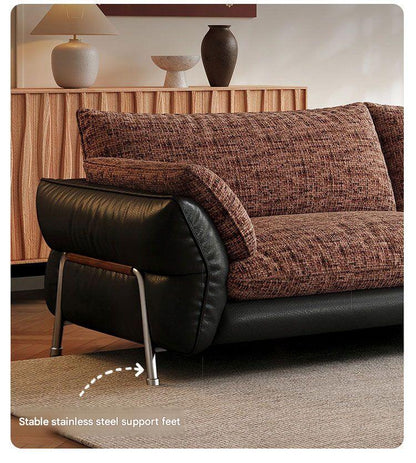Modern Extra Large Fabric Sofa with Goose Down Cushions