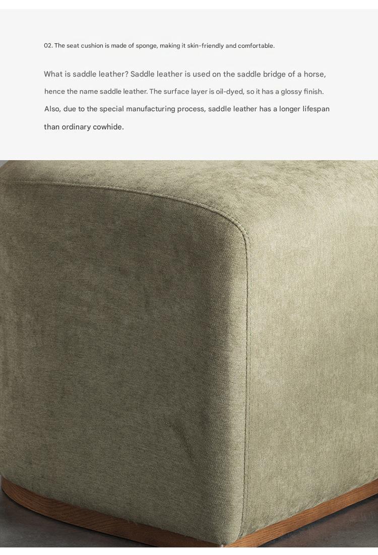 Modern Scandinavian Wooden Stool with Backrest