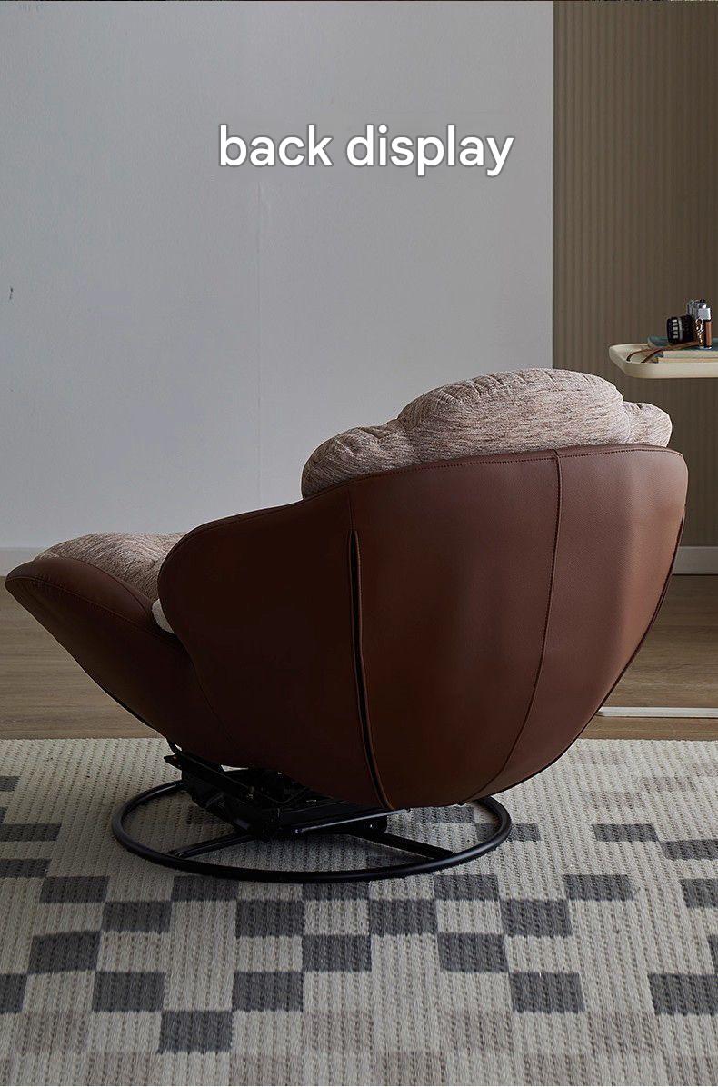 Modern Eggshell Swivel Recliner Chair with Ottoman