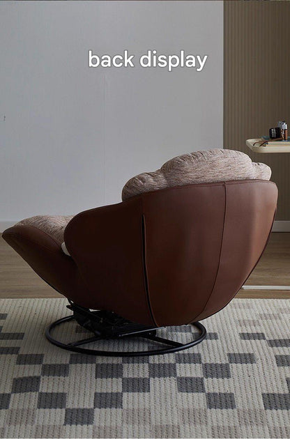 Modern Eggshell Swivel Recliner Chair with Ottoman