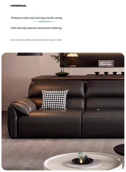 Italian MultiFunctional Retractable Cowhide Electric Leather Sofa