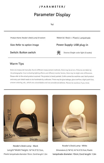 Modern Abstract Reading Man Table Lamp