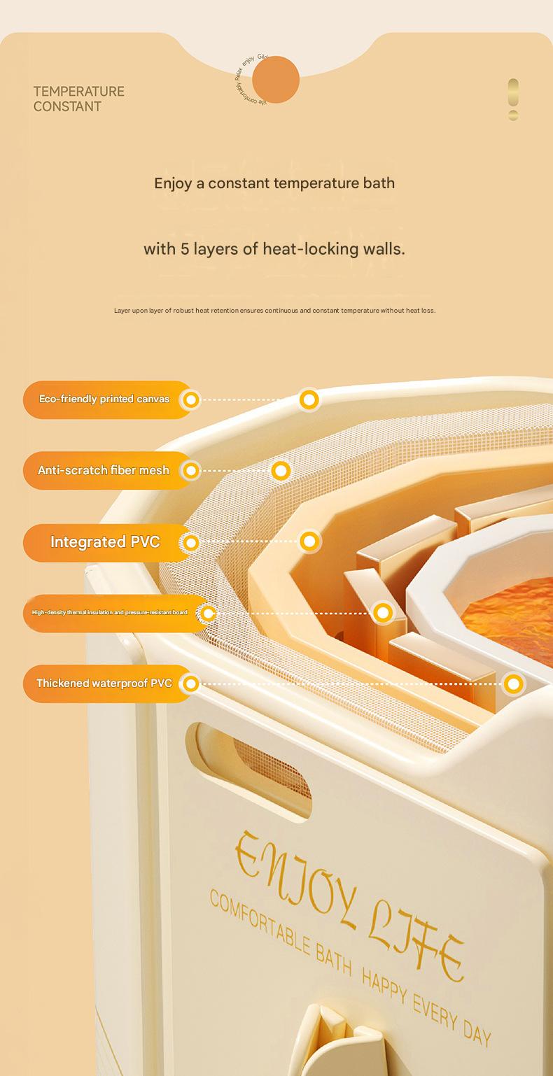 Portable Foldable Bathtub
