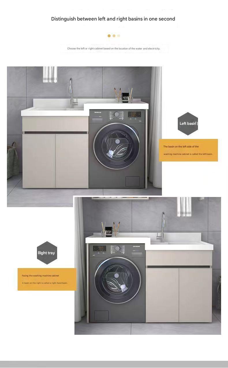 Modern Laundry Cabinet with Integrated Wash Basin