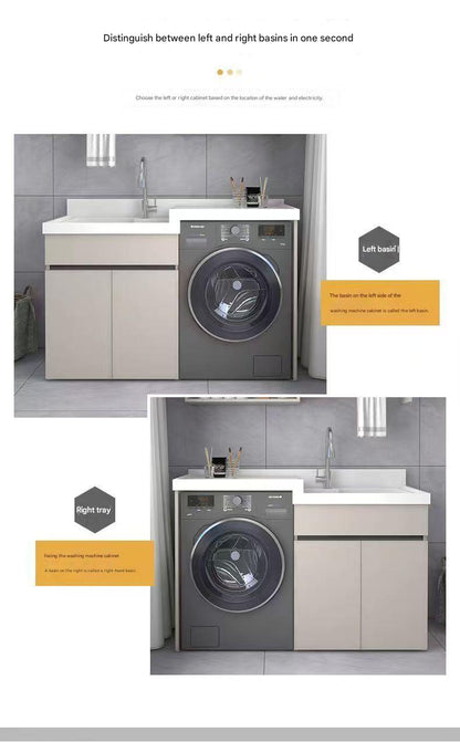 Modern Laundry Cabinet with Integrated Wash Basin