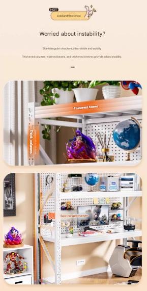 Modern Multi Layer Computer Desk with Storage Shelves